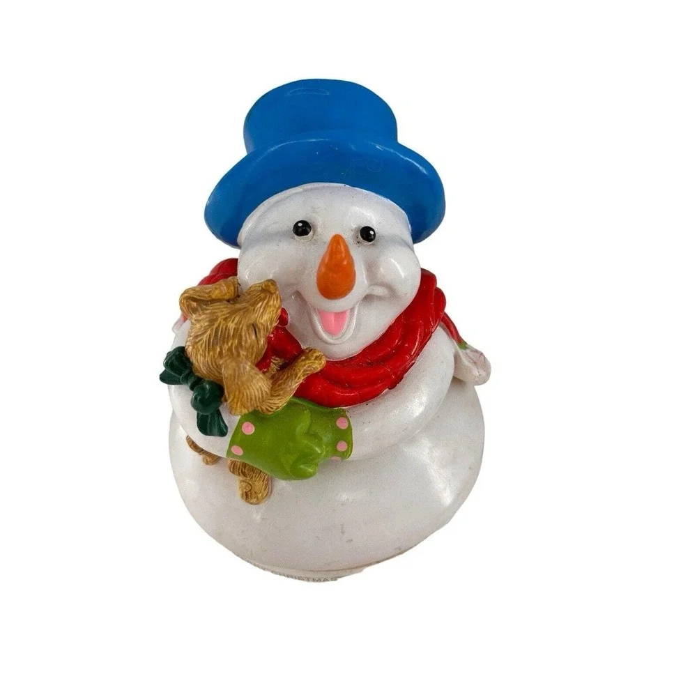 Handcrafted Silvestri Christmas Music Box Vintage Snowman Taiwan Wind Up Works b